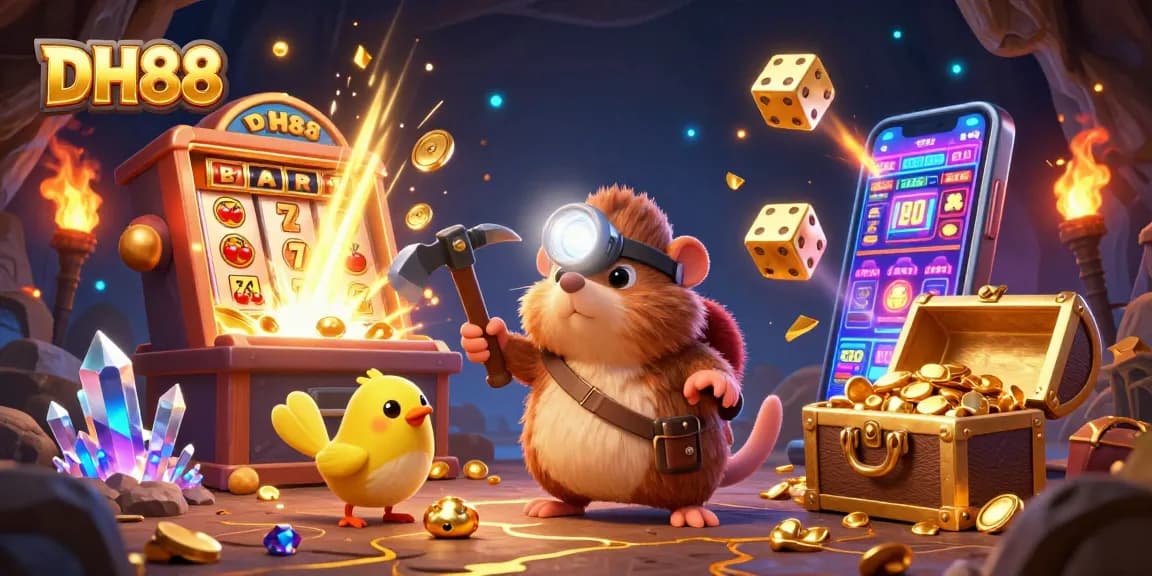 Experience thrilling adventures with DH88's treasure hunt atmosphere filled with golden jackpots and games.