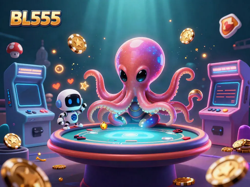 Experience exhilarating gameplay at BL555 with colorful casino-themed aliens and dynamic poker scenes.