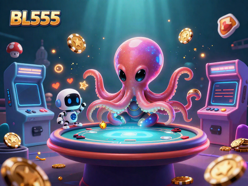 Experience exhilarating gameplay at BL555 with colorful casino-themed aliens and dynamic poker scenes.