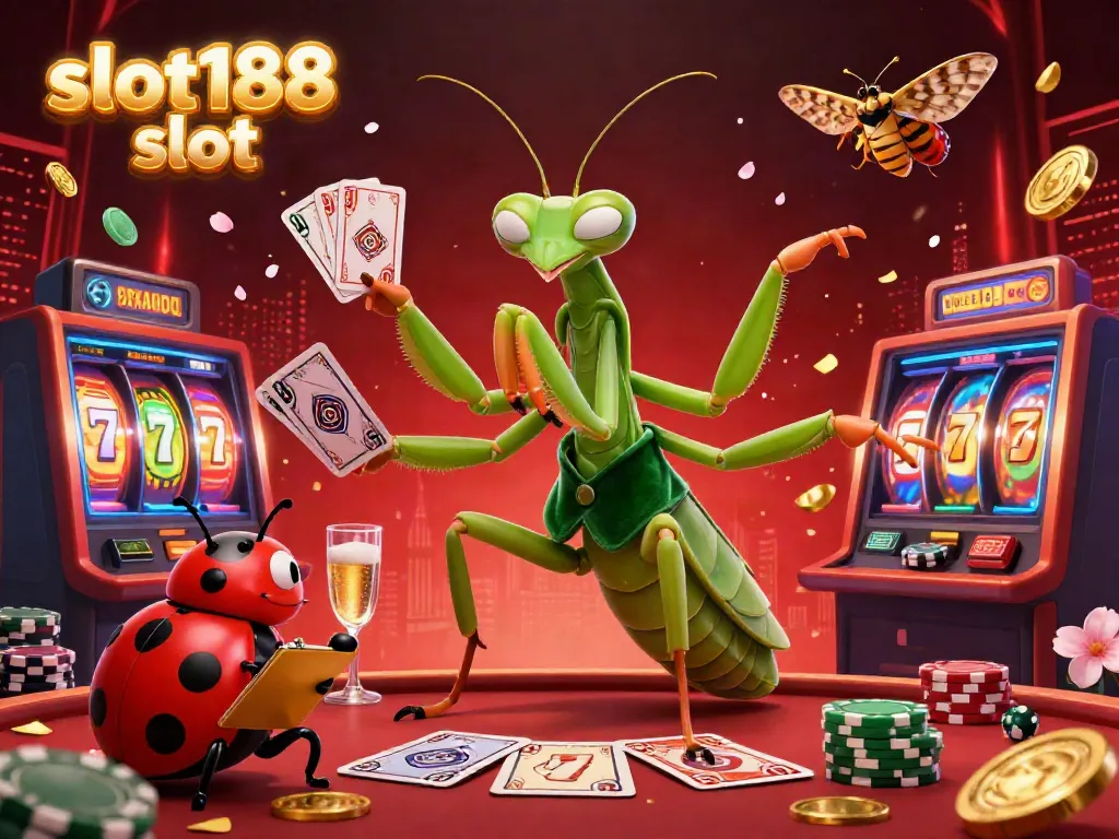 Permainan slot188 slot yang menggembirakan dengan karakter kartun unik dan elemen judi menarik.