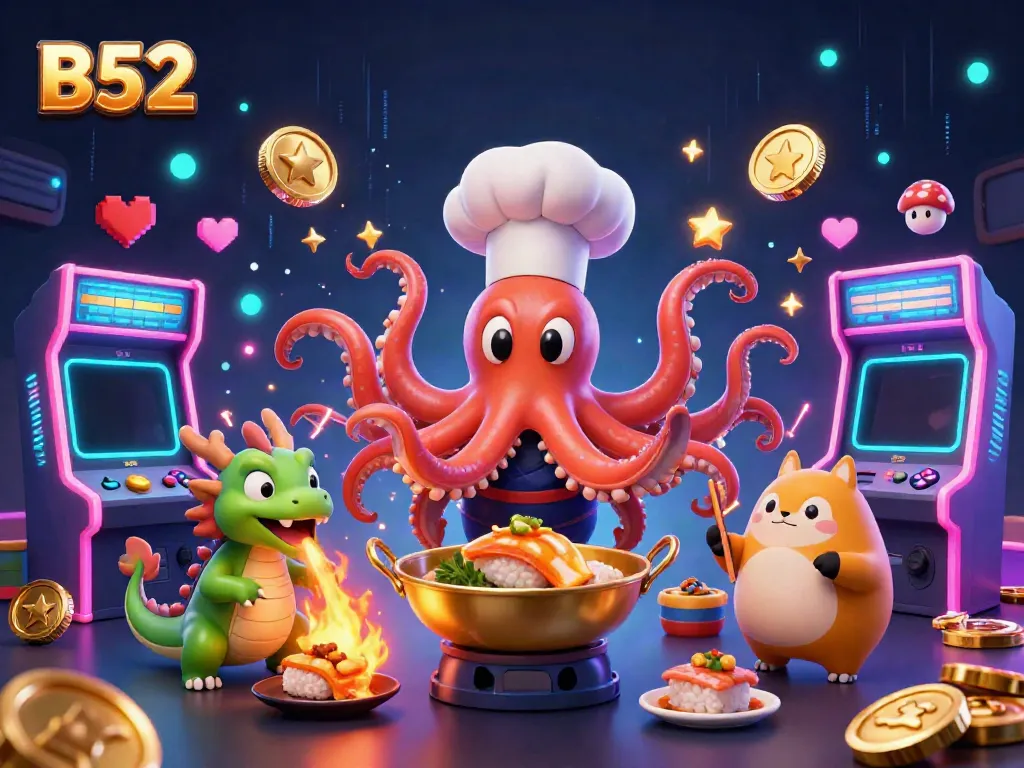 Experience the excitement of B52 casino gaming with dynamic characters and colorful elements.
