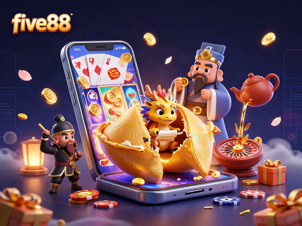 Engage with five88's thrilling casino experience featuring dynamic characters and vibrant game elements.