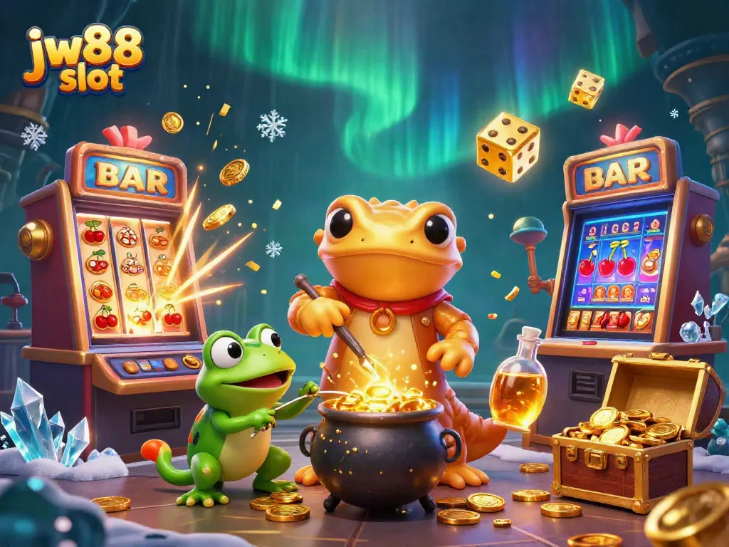 Experience thrilling action and jackpots in the jw88 slot gaming world with vibrant 3D casino illustration.