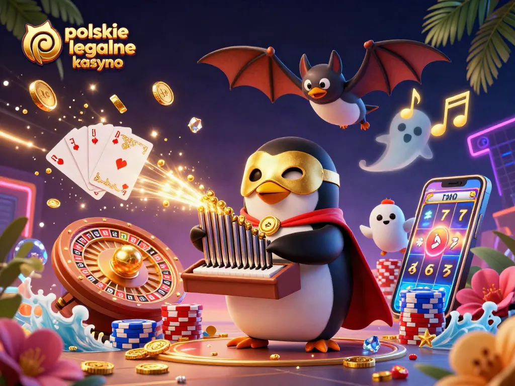 Experience the thrill of polskie legalne kasyno with vibrant 3D casino elements and cartoon characters.