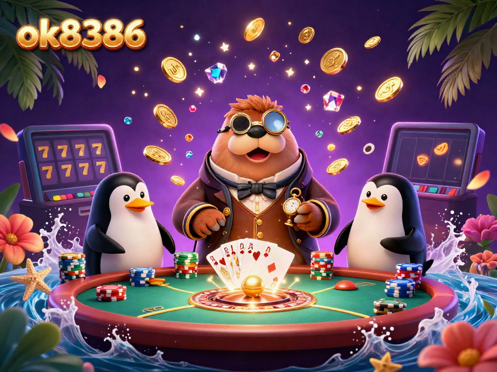 Experience thrilling poker gameplay at ok8386 with a jolly walrus, sophisticated penguin dealer, and bluffing pufferfish.