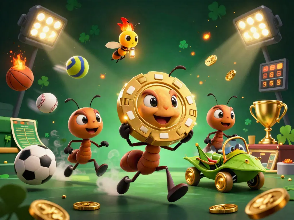 Experience FABET's thrilling heist scene with vibrant sports elements and animated characters in action.
