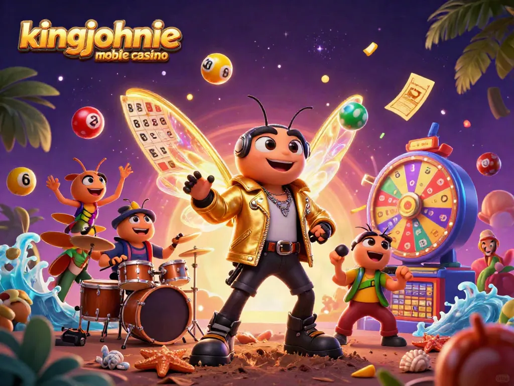 Experience thrilling gameplay at kingjohnnie mobile casino with vibrant lottery elements and dynamic game symbols.