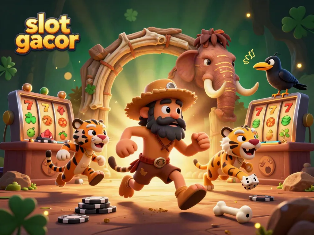 Experience thrilling gameplay with slot gacor features in vibrant casino scene, showcasing dynamic characters.