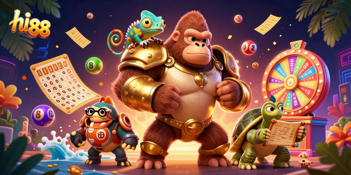 Experience the excitement of hi 88 with vibrant casino elements and animated characters.