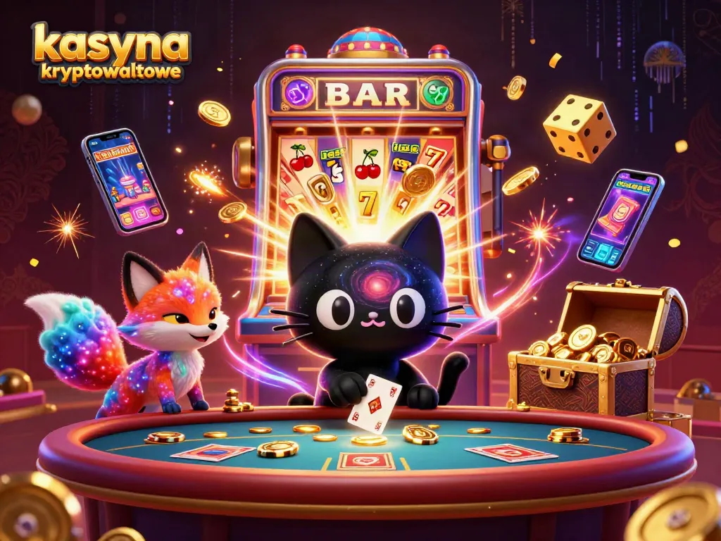 Engage in kasyna kryptowalutowe with a dynamic cosmic scene featuring vibrant designs and rich gaming elements.