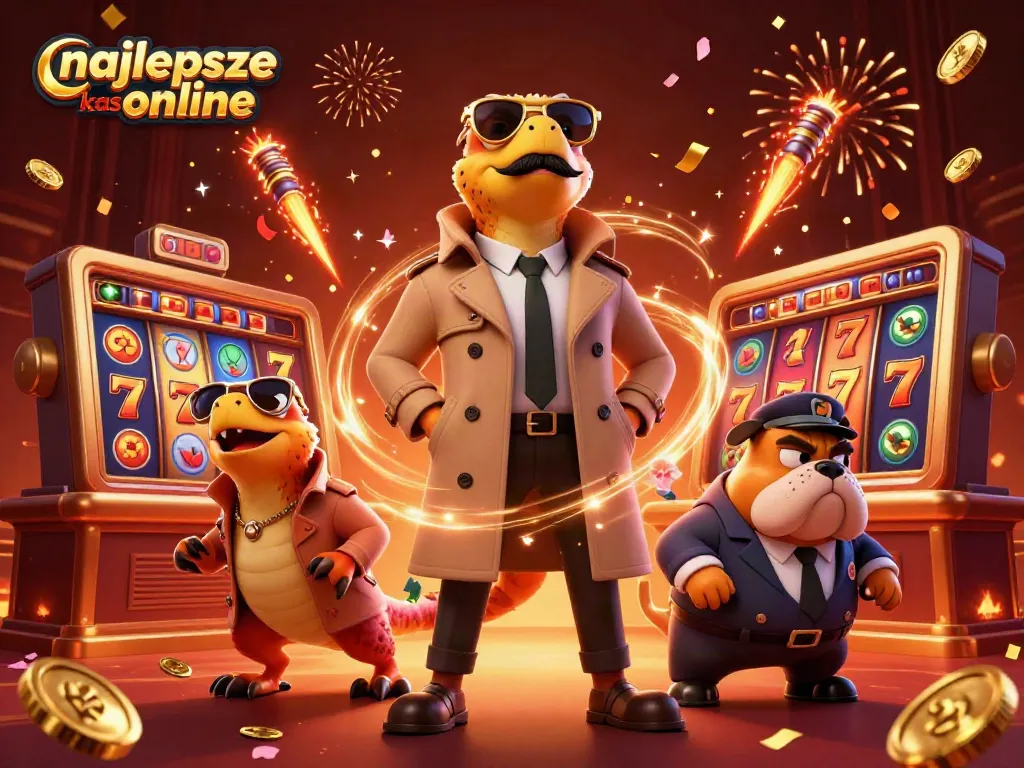 Experience the thrill at najlepsze kasyno online with three cartoon raptors entering a VIP lounge.
