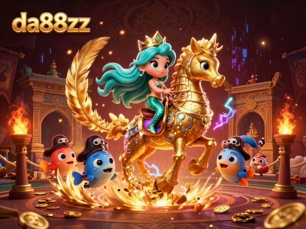 Experience the excitement with da88zz, featuring a vibrant underwater casino scene and colorful characters.