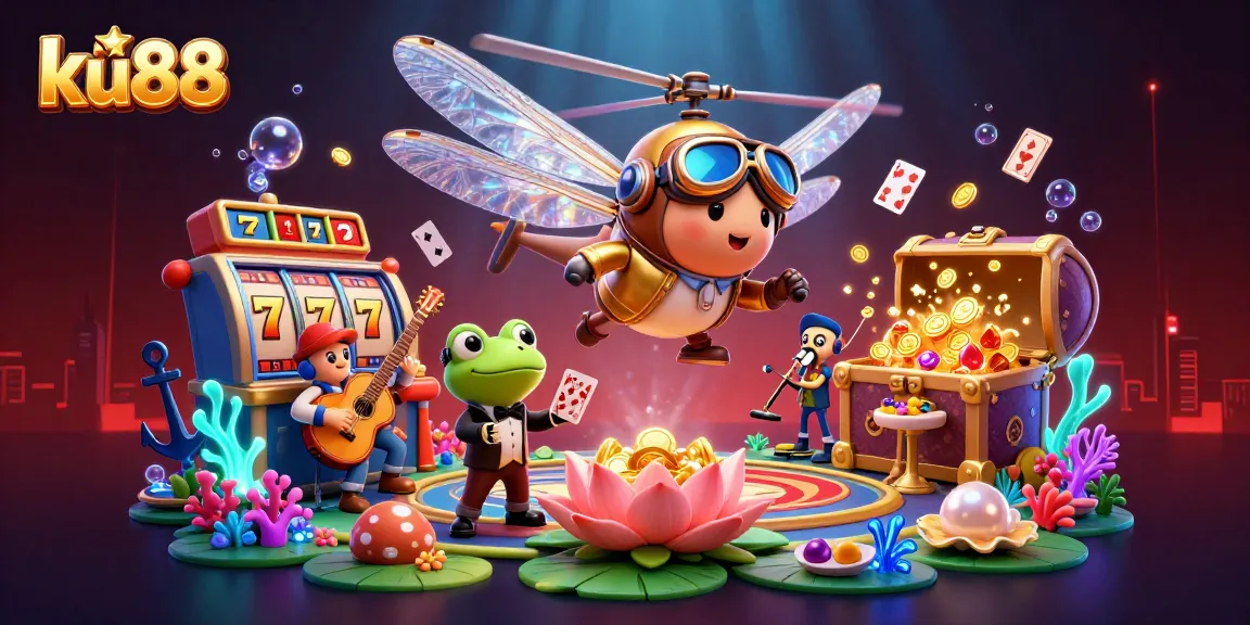 Experience thrilling gaming action at ku88 with a vibrant underwater casino scene rich in detail.