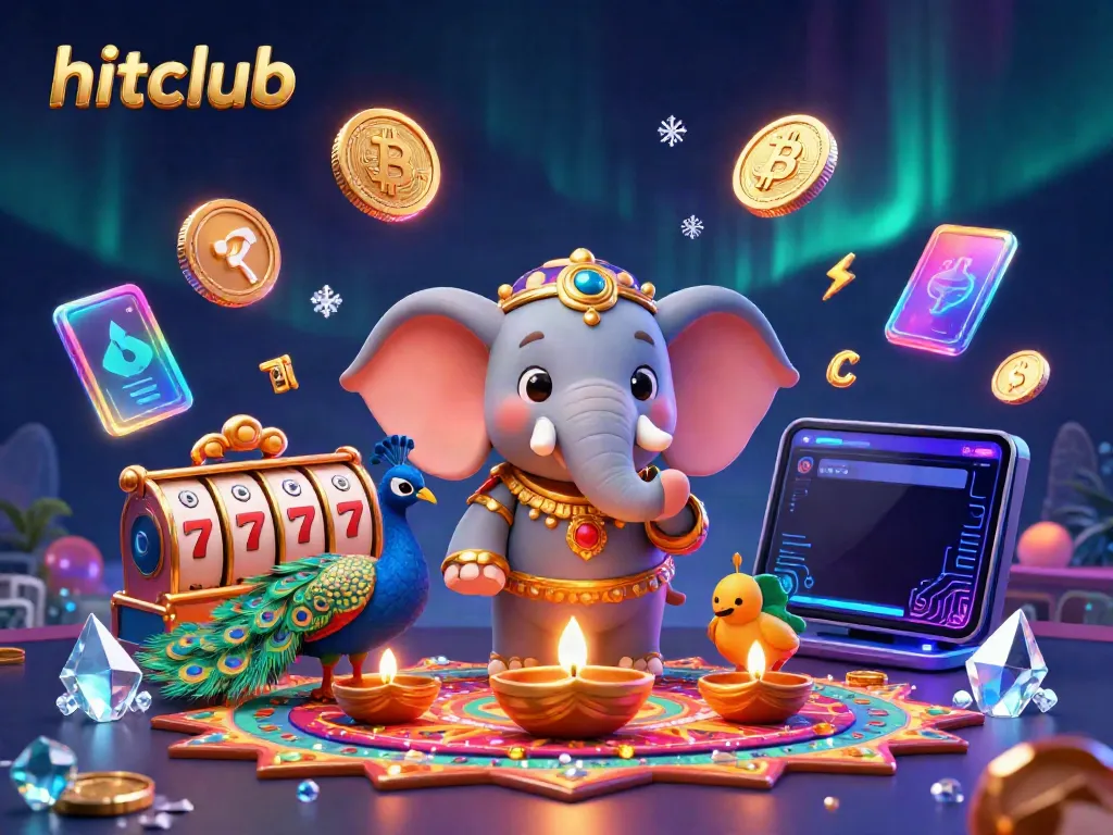 Win big with hitclub's vibrant slot games featuring colorful characters and crypto elements.
