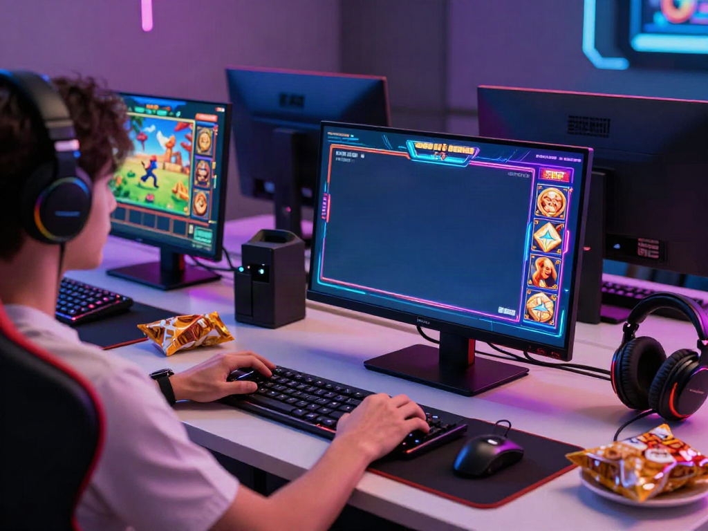 Dynamic gaming experience showcasing link slot gacor on a high-definition screen.