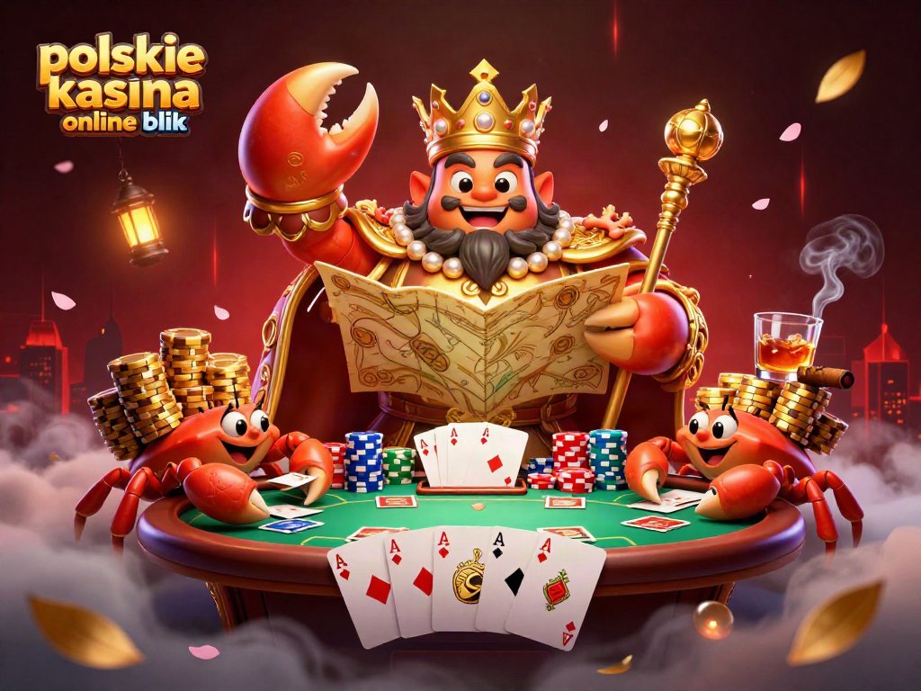 Experience polskie kasyna online blik with a dynamic poker scene featuring a golden crab emperor and vibrant game elements.