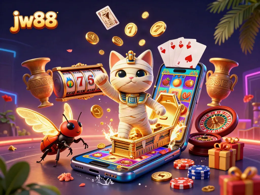 Engage with jw88's dynamic online casino experience featuring colorful slot games and rich ancient themes.