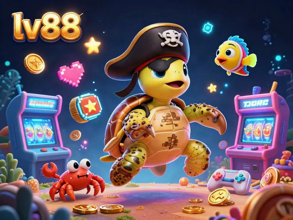 Experience the excitement of lv88 with a vibrant underwater pirate-themed gaming scene full of treasure.