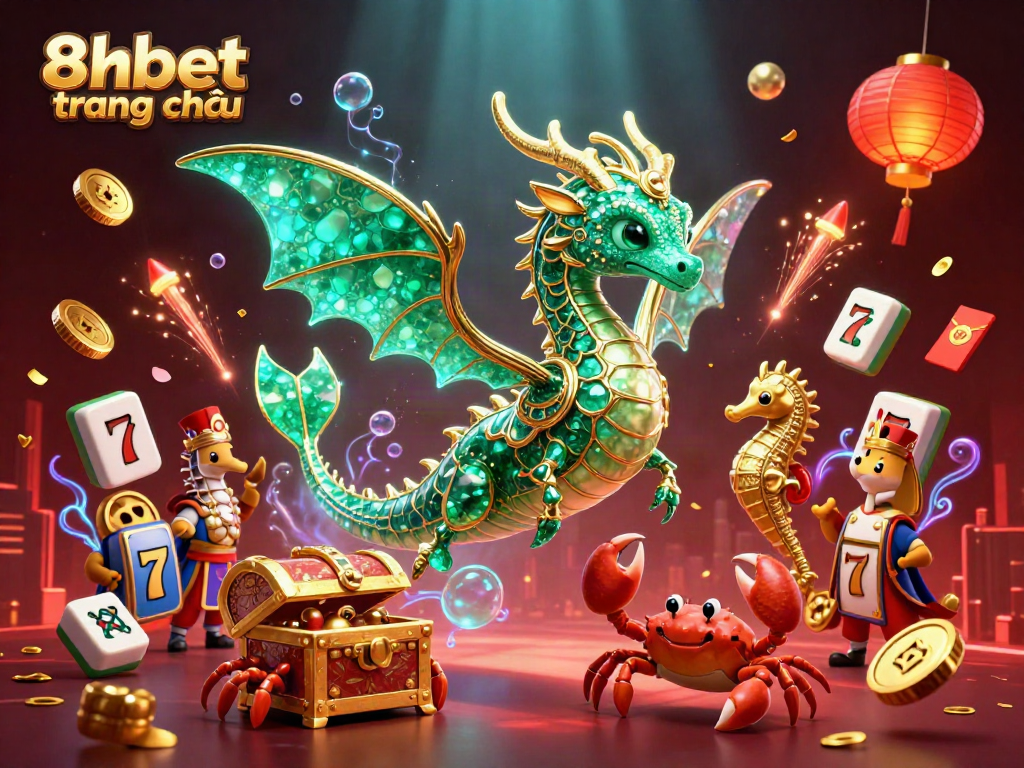 Experience exciting 8xbet trang chủ casino gameplay with dynamic 3D illustrations, vibrant colors, and engaging design.