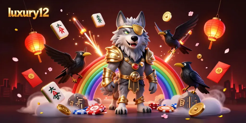Experience the captivating world of luxury12 with vibrant Norse-themed casino characters and dynamic elements.