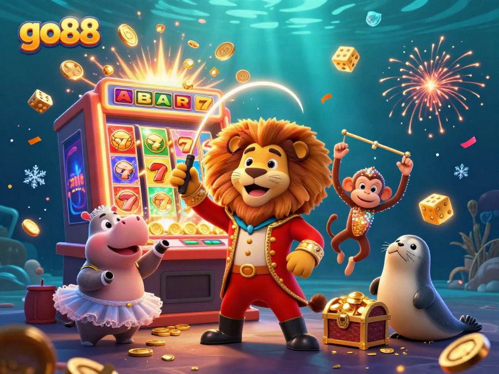 Experience the excitement of go88 with dynamic casino characters and games in a vibrant scene.
