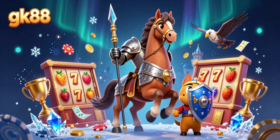 Experience thrilling action with gk88 as knights, treasure, and gaming symbols unite in one vibrant scene.