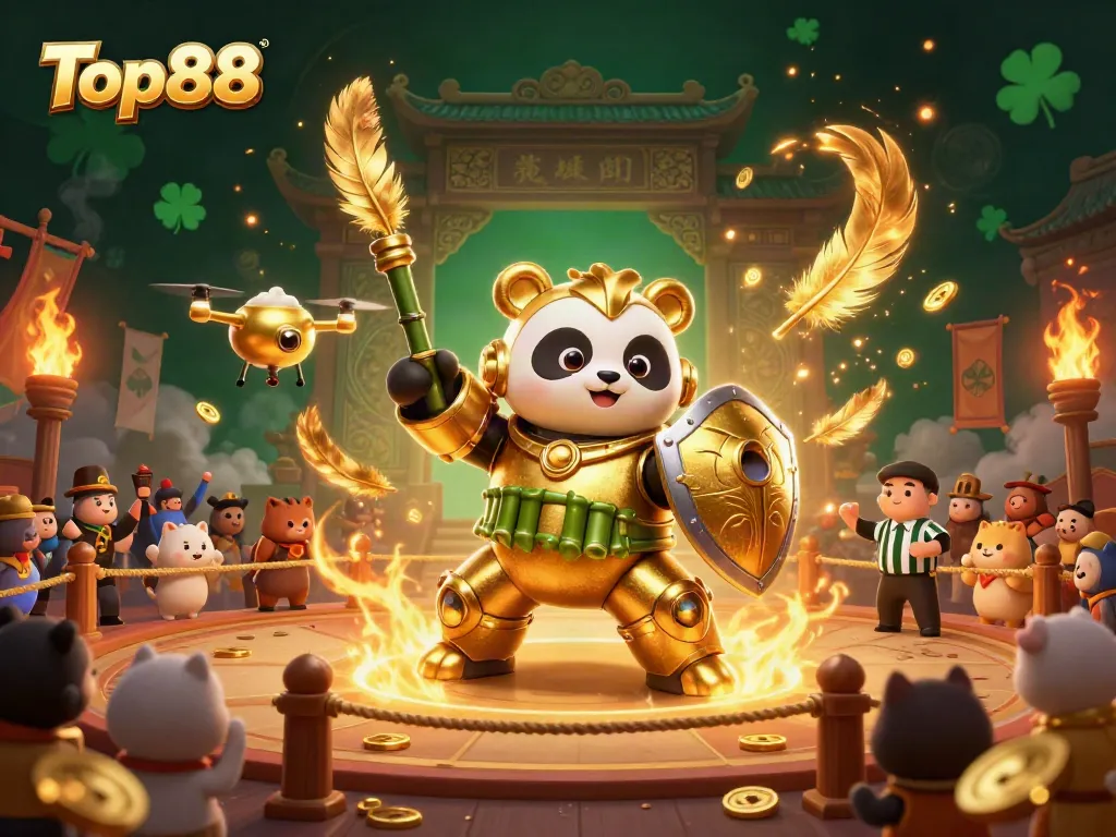 Experience thrilling gameplay with Top88 in a vibrant 3D casino battle scene.