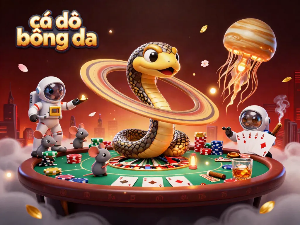 Experience cá độ bóng đá with dynamic betting scenes and imaginative casino elements in this vibrant 3D illustration.