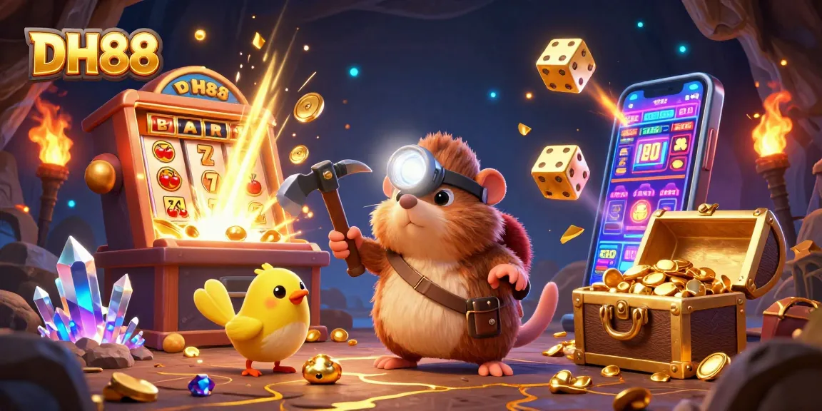 Experience thrilling adventures with DH88's treasure hunt atmosphere filled with golden jackpots and games.