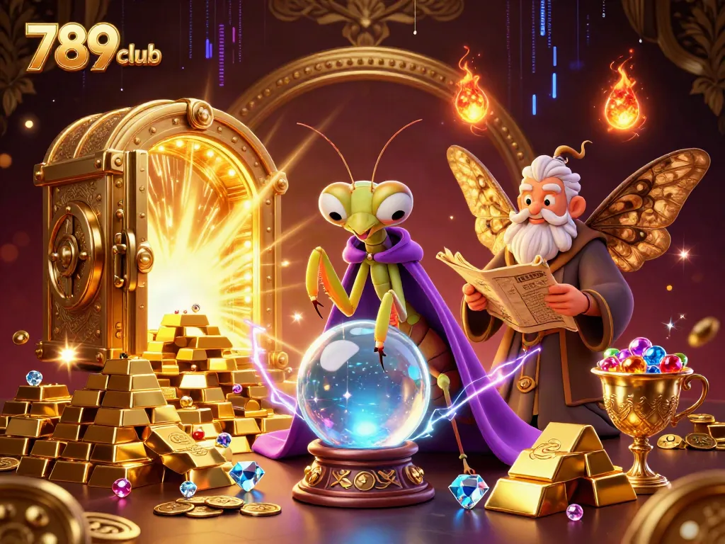 Experience the excitement of 789club with a vibrant 3D casino scene full of treasures and fortune tellers.