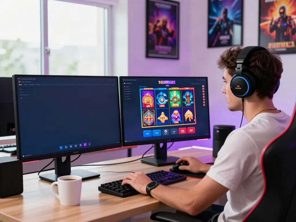 Engaged user playing slot88 on a vibrant online gaming platform.