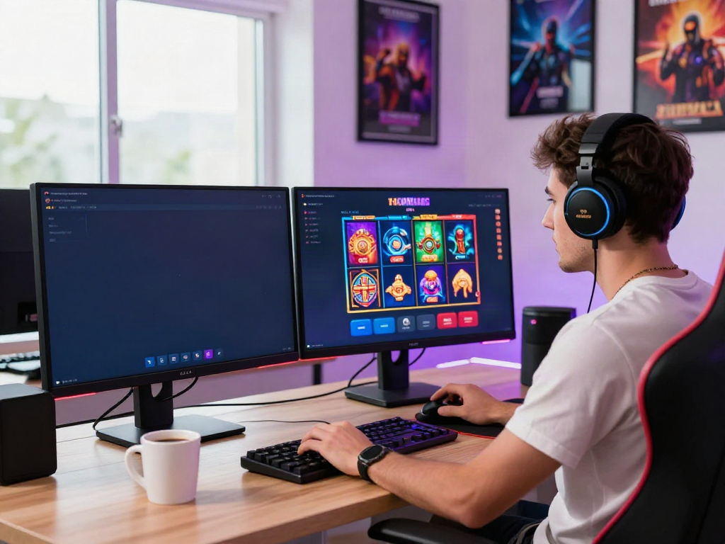 Engaged user playing slot88 on a vibrant online gaming platform.